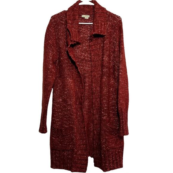 Royal Robbins Cardigan Sweater Long Sleeve Open Front Knitted Burgundy 2XLarge - Picture 1 of 3